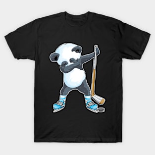 Dabbing panda Ice Hockey panda Kids Boys funny ice Hockey T-Shirt